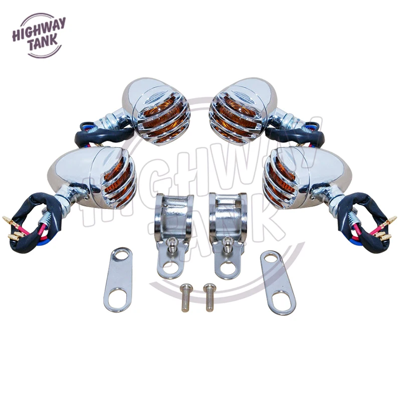Motorcycle Turn Signal Running Light Fork Clamps Shock Bracket Cafe Racer Custom Motorcycle Turn Signal Running Light Fork Clamps Shock Bracket Cafe Racer Custom