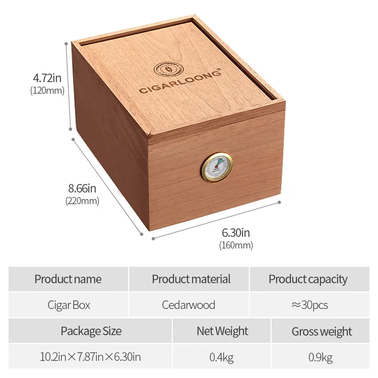 Коробка для сигар, роскошная, без краски, Экологичная, чистая, кедровая, деревянная, для сигар, хьюмидор, большой емкости, сигарный шкаф, CA-0050