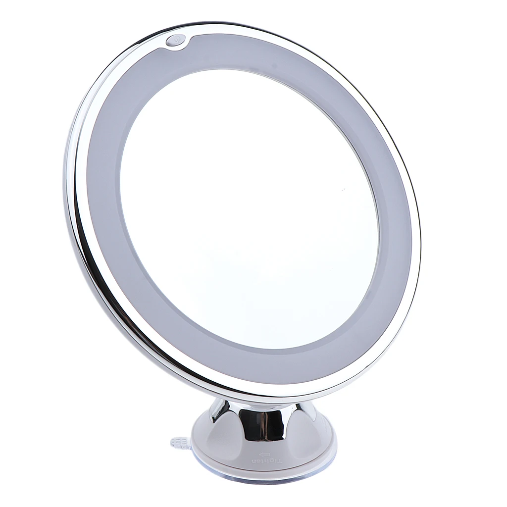 LED 10x увеличительное зеркало для макияжа ванной бритья 360 ° поворотный замок