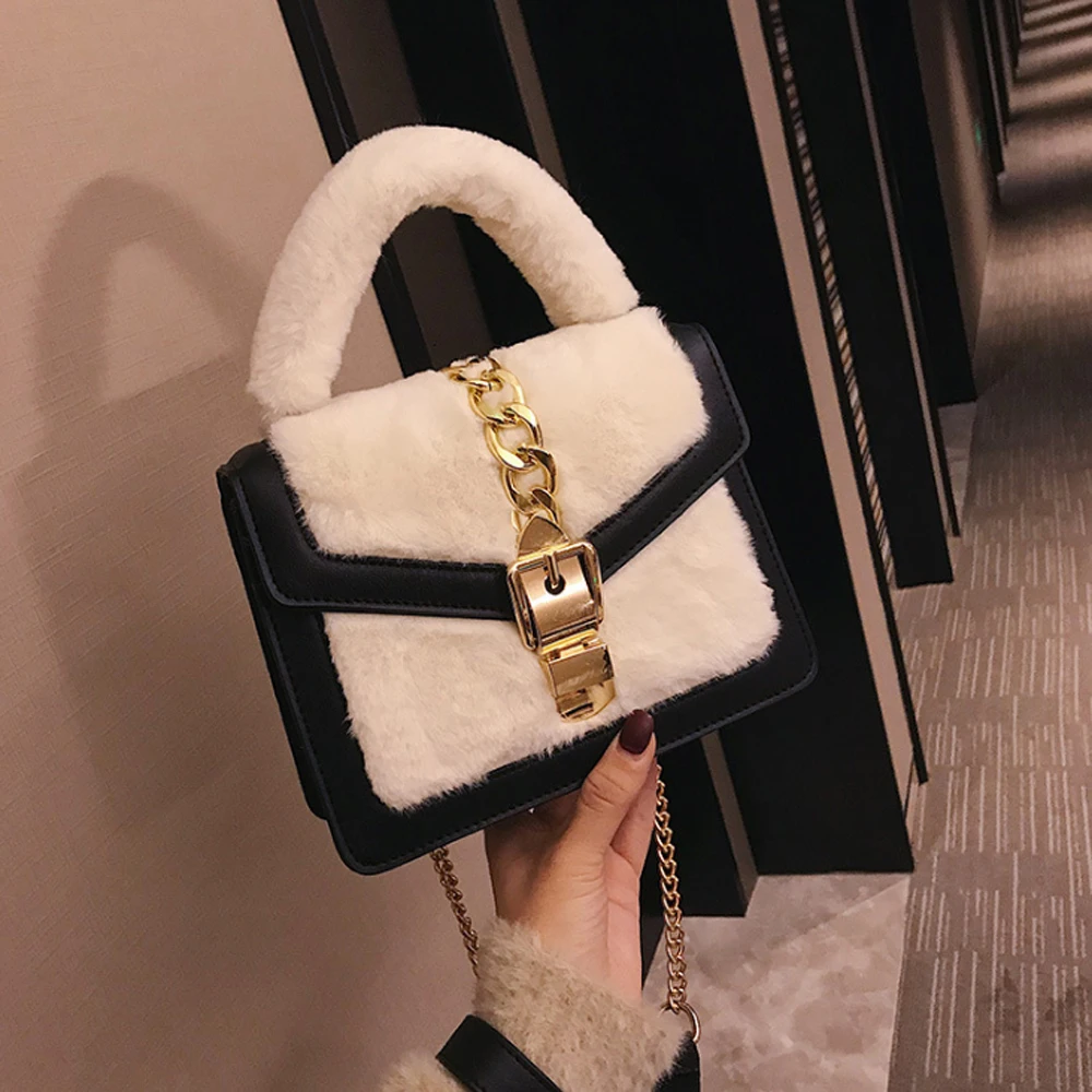 Зимние Для женщин плюшевая сумка на плечо Sac a Main модные сумки Bolsas Feminina через Torebki