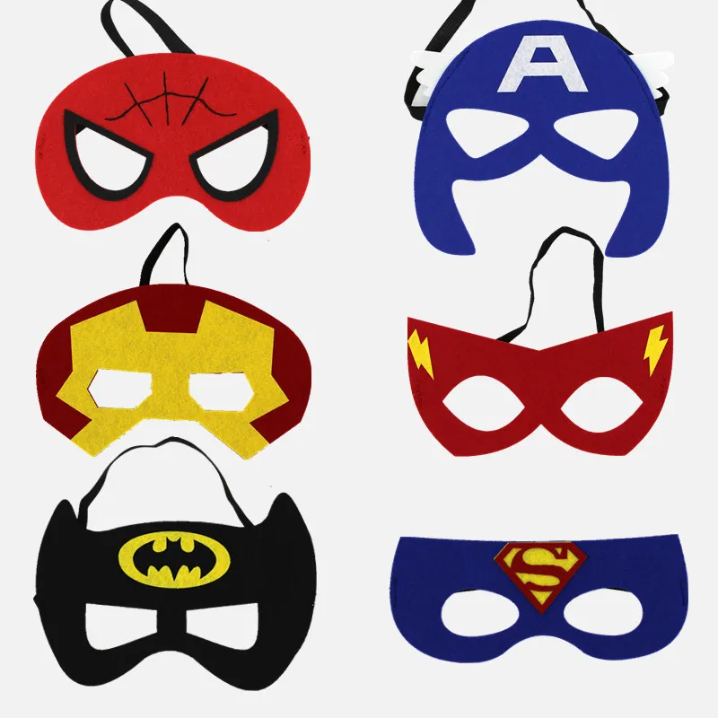 

Wholesales 50pcs/lot Superhero Cartoon Kids Adult Party Mask Cosplay Superman Batman SpiderMan Hulk Iron Children Halloween Mask