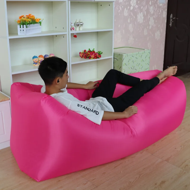 Fast Inflatable air sofa Camping Hangout Bag 210D Oxford Outdoor 25070cm Sleeping Bag Hangout lazy lay laybag Lounger bed (13)