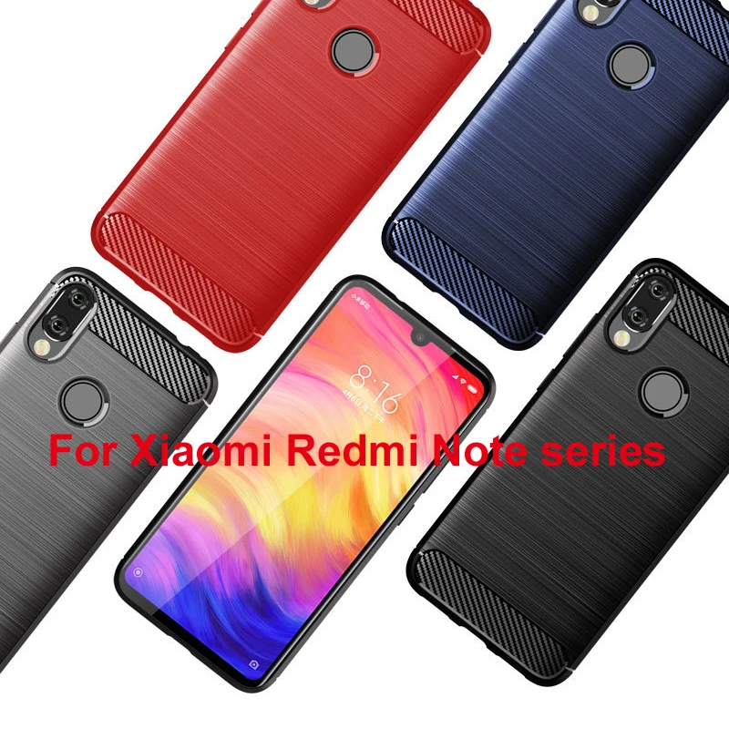 

Phone case for xiaomi Redmi note5/6/7 Brushed carbon fiber pattern silicone all-inclusive soft case for Redmi note 5/6/7 pro