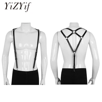 

YiZYiF Unisex Punk Suspenders Harness Belt Adjustable PU Leather Body Chest Harness fetish Sexy Waist Belt Buckles Metal O-Rings