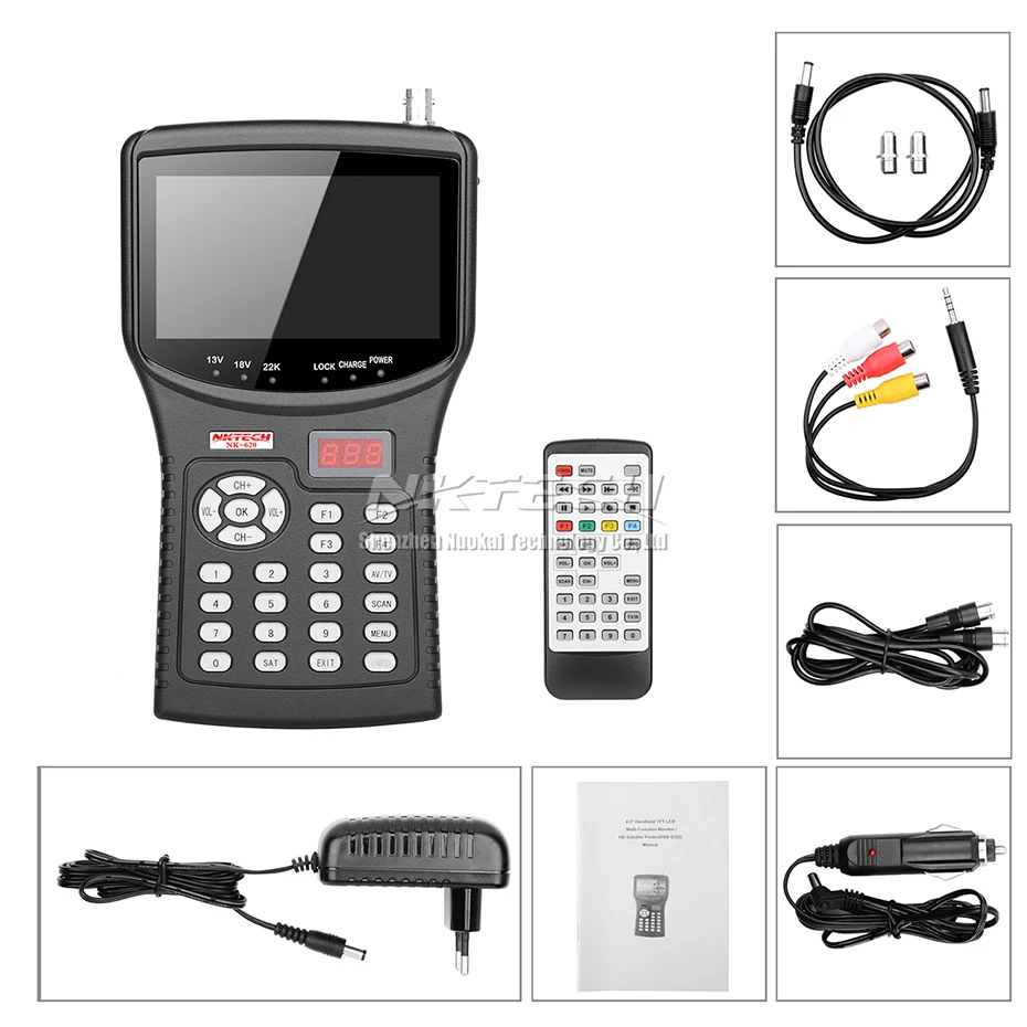 NKTECH HD цифровой спутниковый ТВ сигнал Finder измеритель NK 620 камера видеонаблюдения