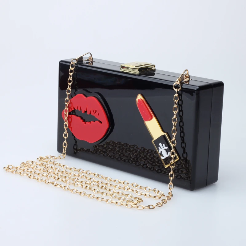 2019 модная акриловая сумка Bolsa Feminina мультяшный блеск для губ вечерняя клатч