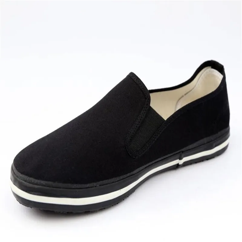 Factory Price Good quality Man and Women's shoes flat bottom breathable casual cloth shoes - Цвет: Черный