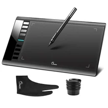Parblo A610 Digital Tablet Graphics Drawing Tablet Pad w/Pen 2048 Level Digital Pen + Anti-fouling Glove as Gift
