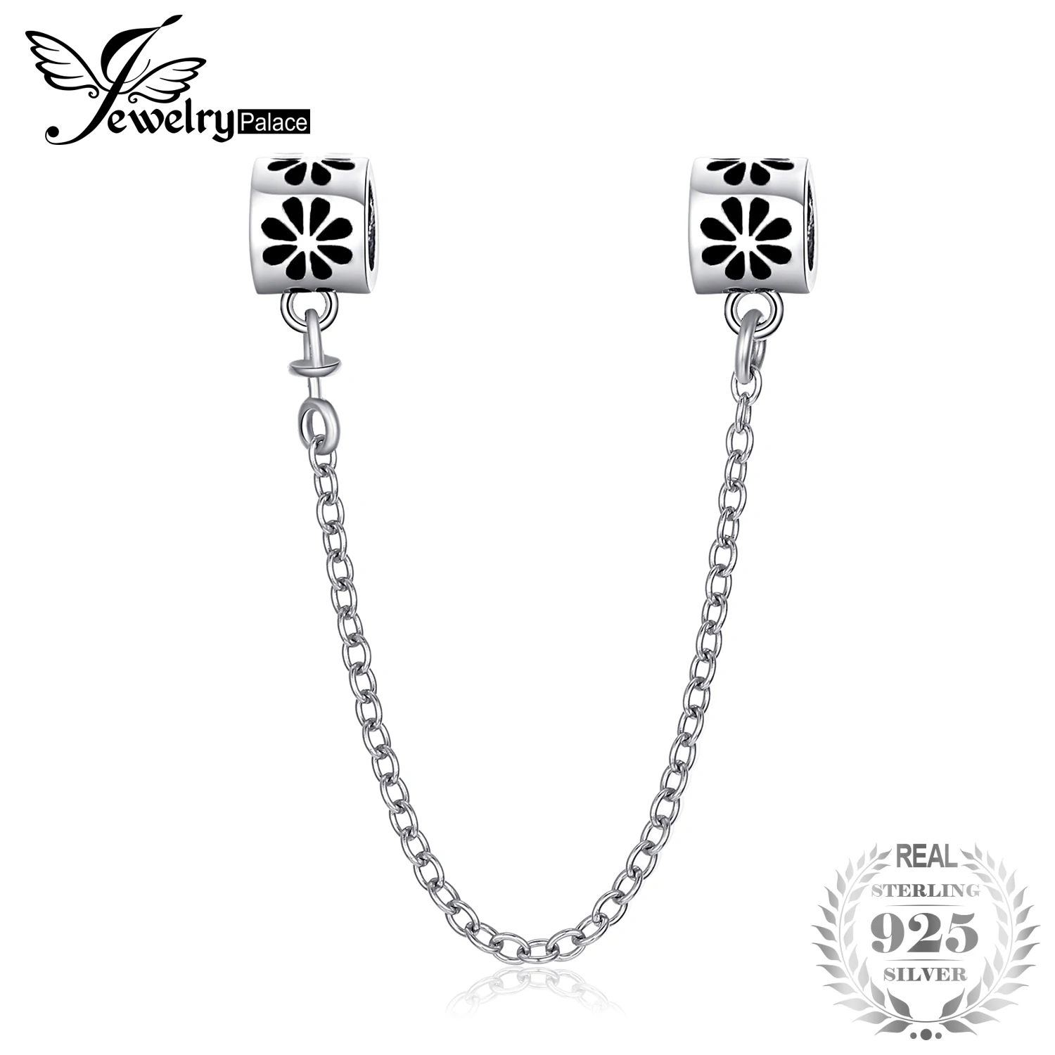 

JewelryPalace Safety Chain 925 Sterling Silver Beads Charms Silver 925 Original For Bracelet Silver 925 original Jewelry Making
