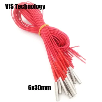 

4pcs Ceramic Cartridge Heater 6*30 mm 12/24V 40W 1 meter wire for hotend extruder Reprap 3D printer parts Makerbot Kossel Delta