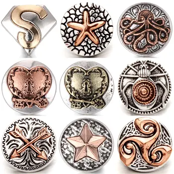 

High Quality 18mm Metal Snap Button Charm octopus button Snap Button Jewelry TZ2056