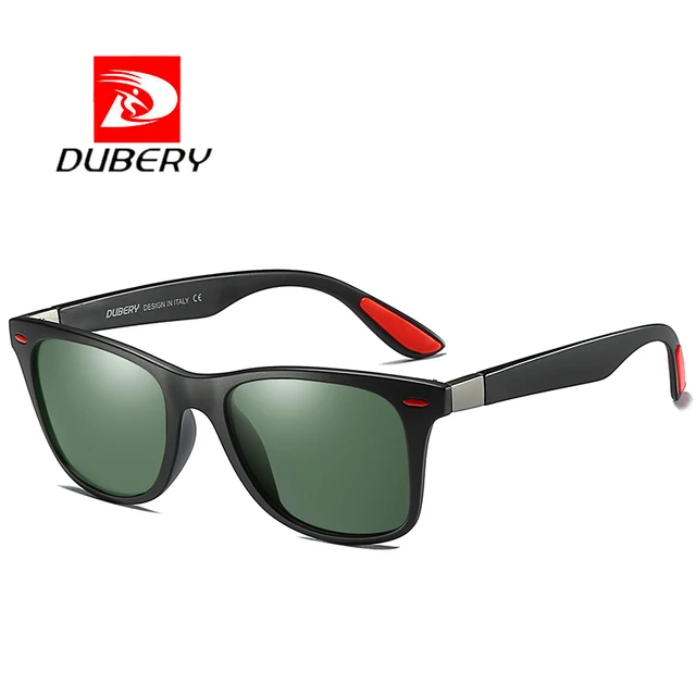 DUBERY  Polaroized Sunglasses For Men Sport Driving Sun Glasses Men Square Personality Color Mirror Luxury Brand Designer UV400
