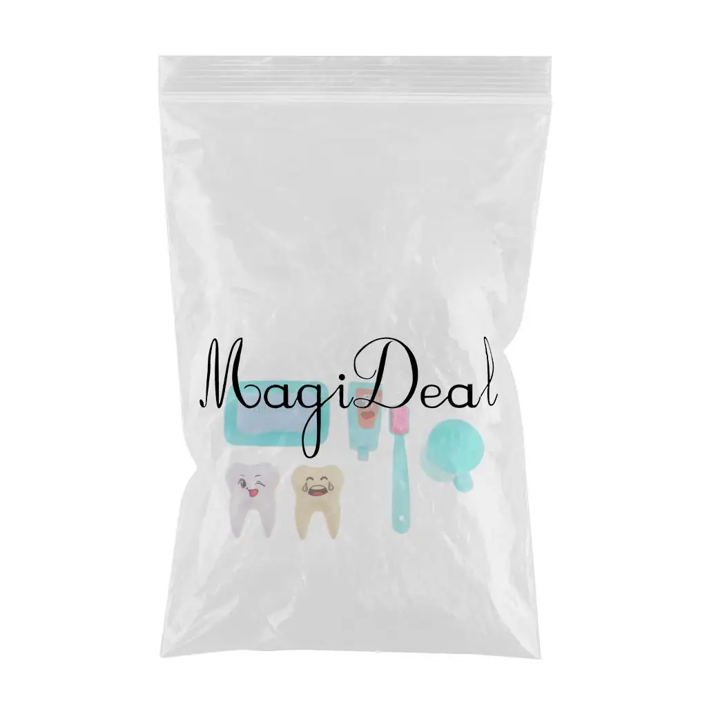 Doll House Miniature Household Toiletries Set Toothbrush Teeth Soap For 25cm Mellchan Doll Accs 6Pcs Green 