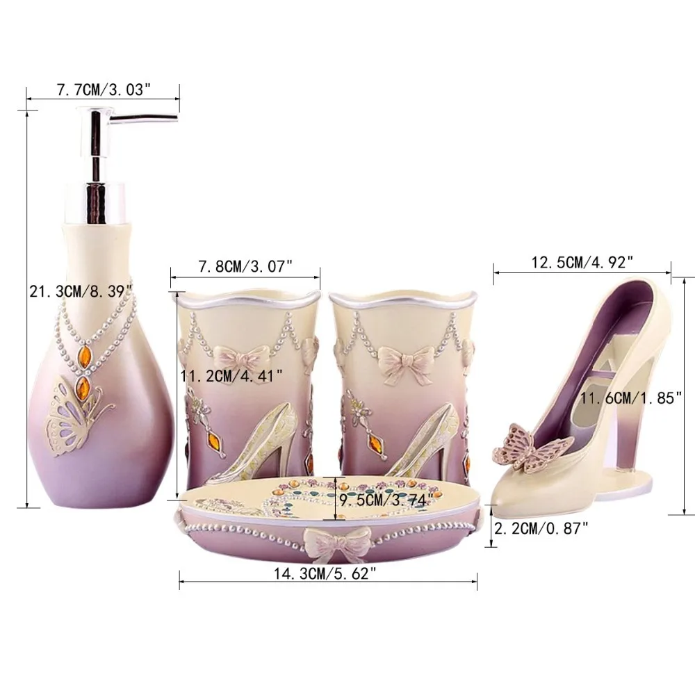 Novelty High Heels 5pcs Bathroom Accessories Set Modern Lady Sets Soap Holder Wash Cup Wedding Decors Bath Sets Bath Set Washing Cupsoap Holder Set Aliexpress