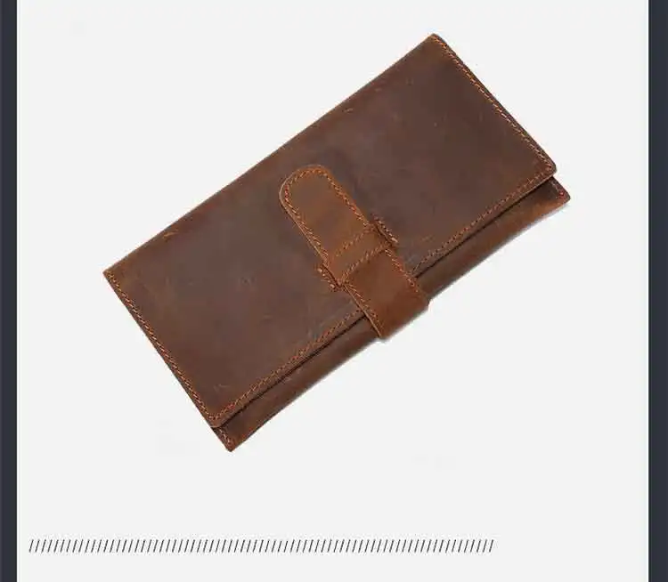 Дизайн мужской кошелек из натуральной кожи брендовые маленькие кошельки для денег кошелек crazy horse кожаная сумка Длинный тонкий кошелек PJ003