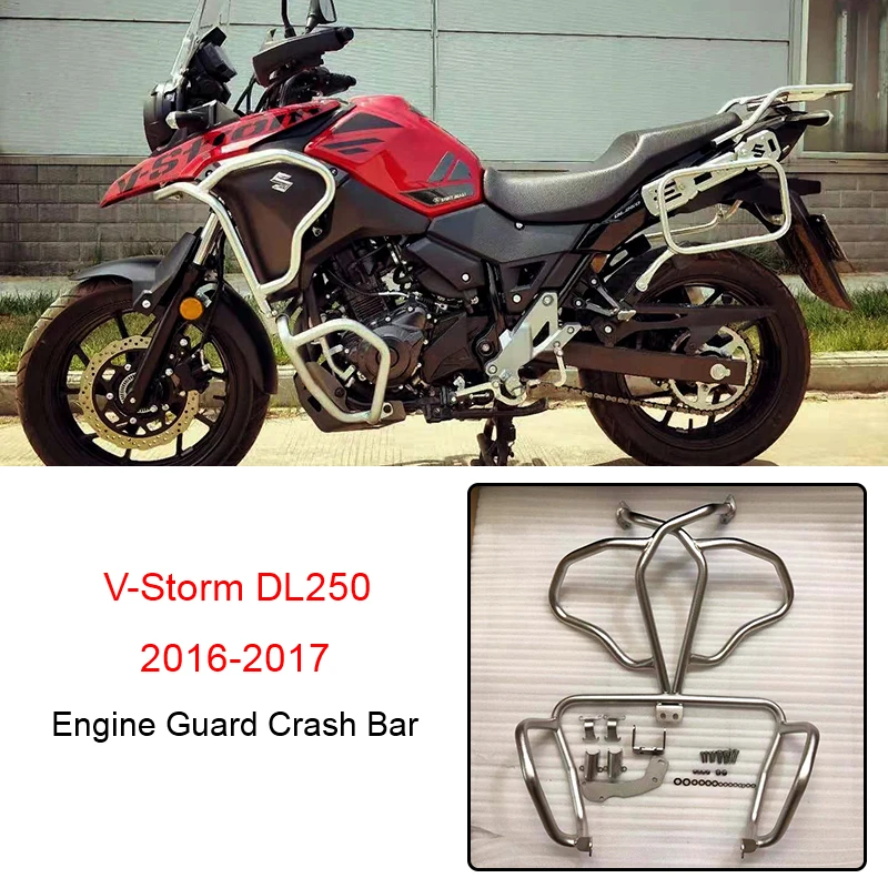 Для Suzuki V-Storm DL250 верхняя+ Нижняя защита двигателя автострада Авария Бар топливный бак протектор VSTORM DL 250 16 17