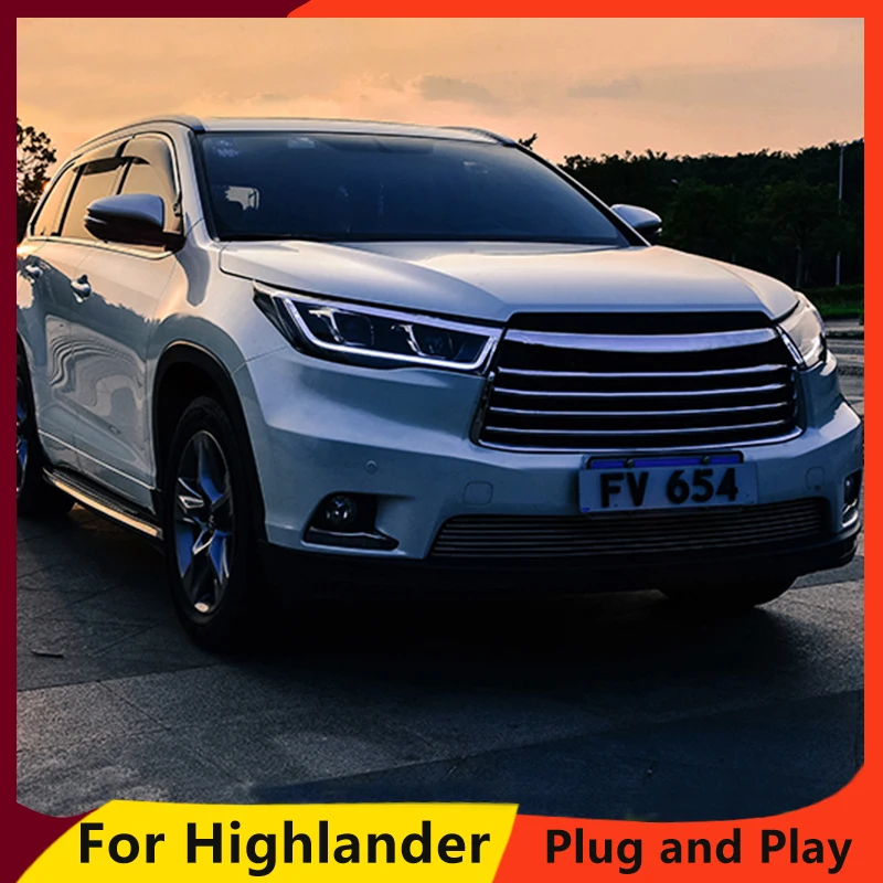 Discount KOWELL Car Styling For Toyota HIGHLANDER headlights For HIGHLANDER head lamp Angel eye led DRL front light Bi-Xenon Lens xenon 2