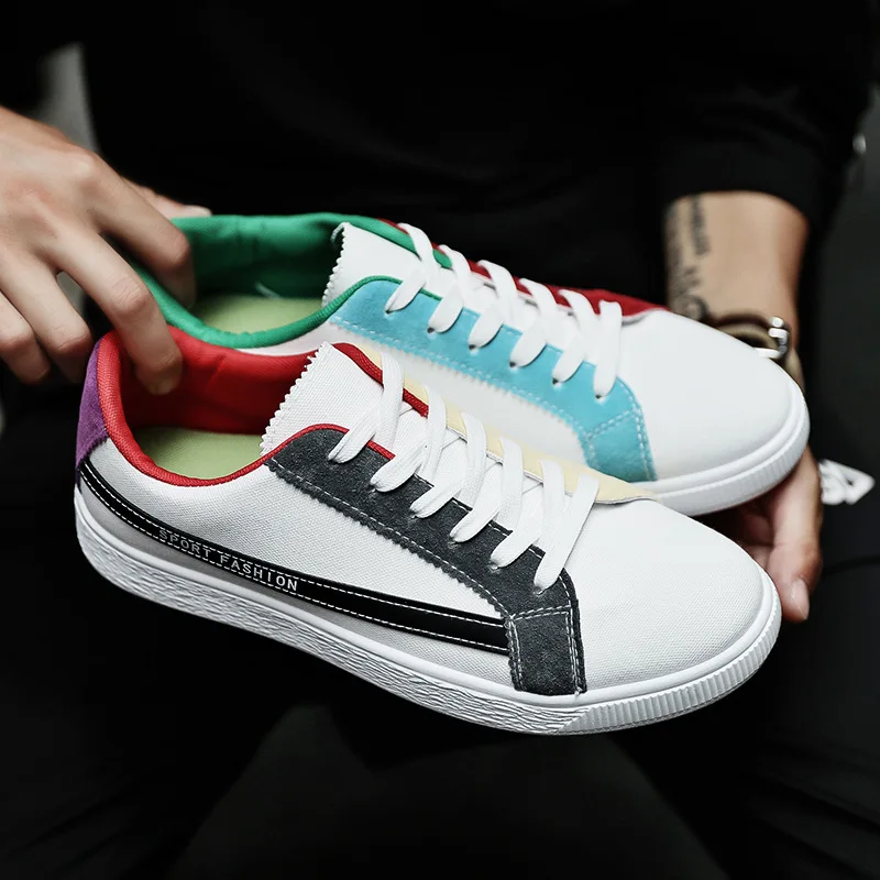 JINBEILEE Men's Sports Flat Skateboard Shoes Casual Trend Fashion Breathable Color Matching Cloth Shoes Men Sneakers Man JINBEILEE Men's Sports Flat Skateboard Shoes Casual Trend Fashion Breathable Color Matching Cloth Shoes Men Sneakers Man