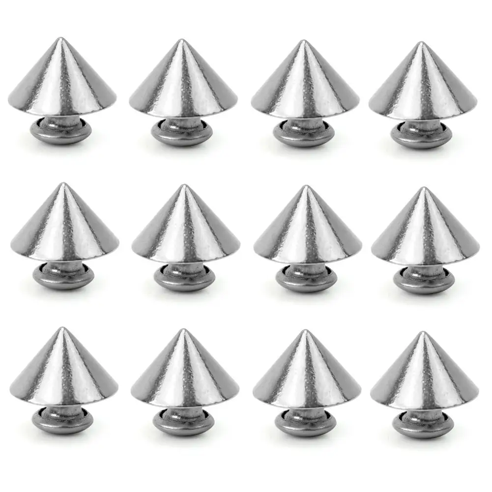 

25 Pcs Metal Cone Stud Rivet Punk Rock For Leathercraft Bags Shoes Clothes Bangle Bracelet DIY Craft Decor New 9*9mm