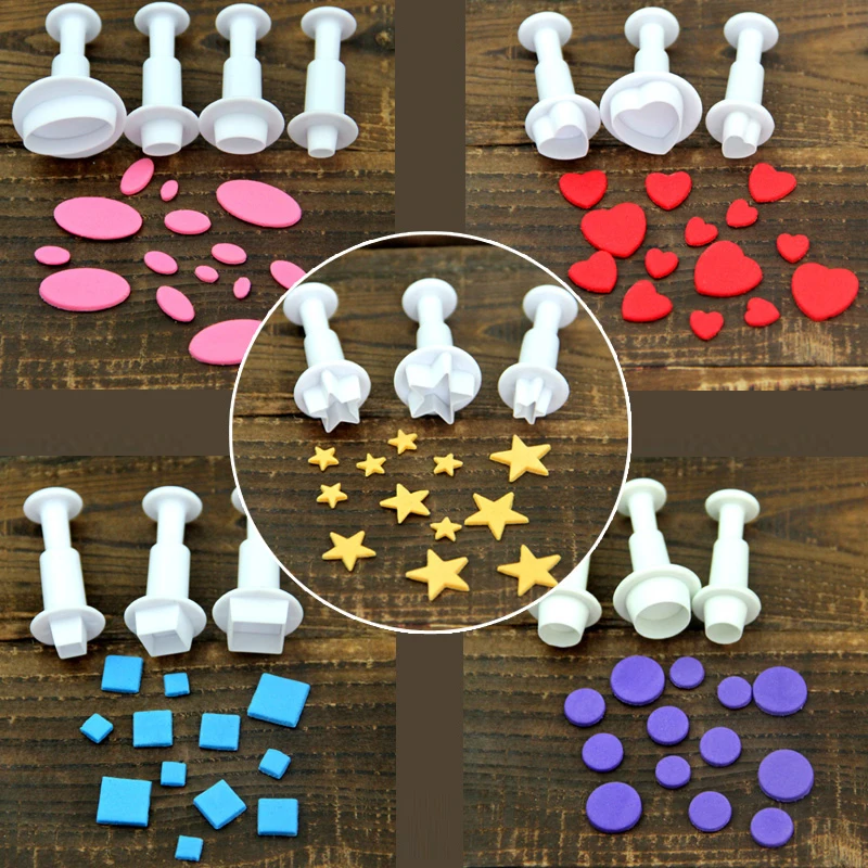 

16Pcs/Set Fondant Cookie Cake Cutter Ejector Stamp Plunger Cutters Embossed Mold Moulds DIY Kitchen Baking Cake Decorating Tools