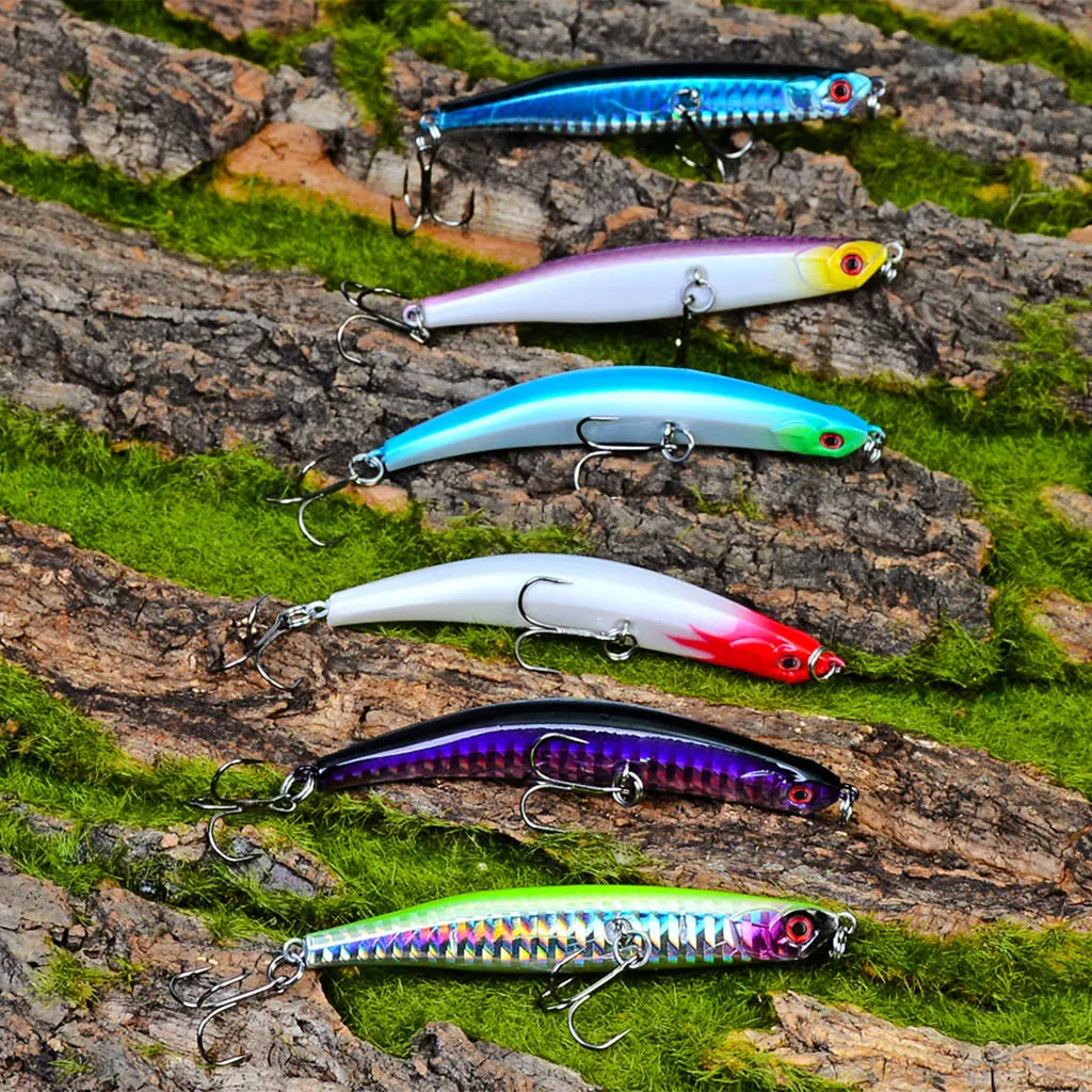 1PC Fishing Lures Plastic Hard Bass Baits  Colors Minnow Lures