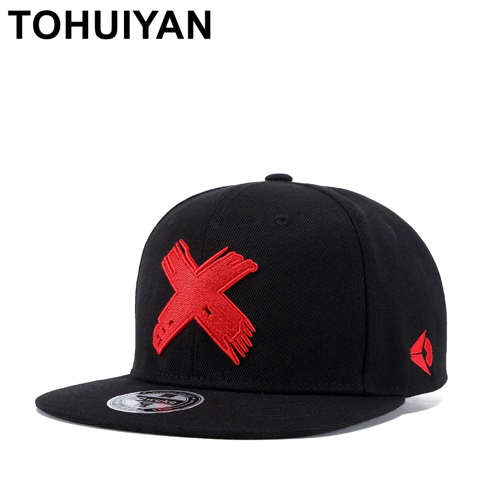 

TOHUIYAN Men Women Embroidery Snapback Cap Street Dance Hip Hop Hat Brand Flat Bill Bone Hats Adjustable Gorras Baseball Caps