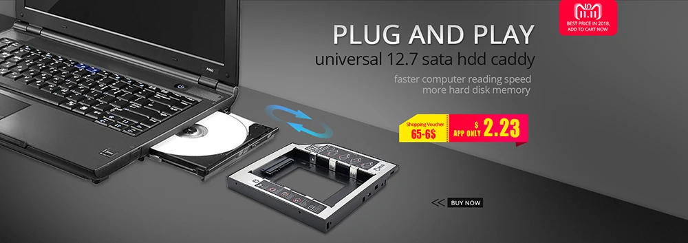 TISHRIC 2nd 2,5 HD 12,7 мм SATA 3,0 HDD/SSD Caddy Корпус/адаптер для внешнего жесткого диска 2 ТБ коробка CD DVD ROM корпус Optibay