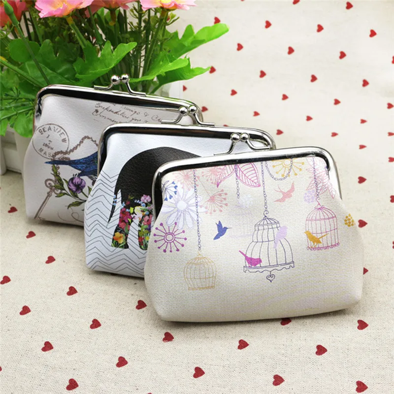 

New PU Leather Coin Purse Creative Cartoon Printing Small Wallet Card Holder Wallet Purse Clutch Bag