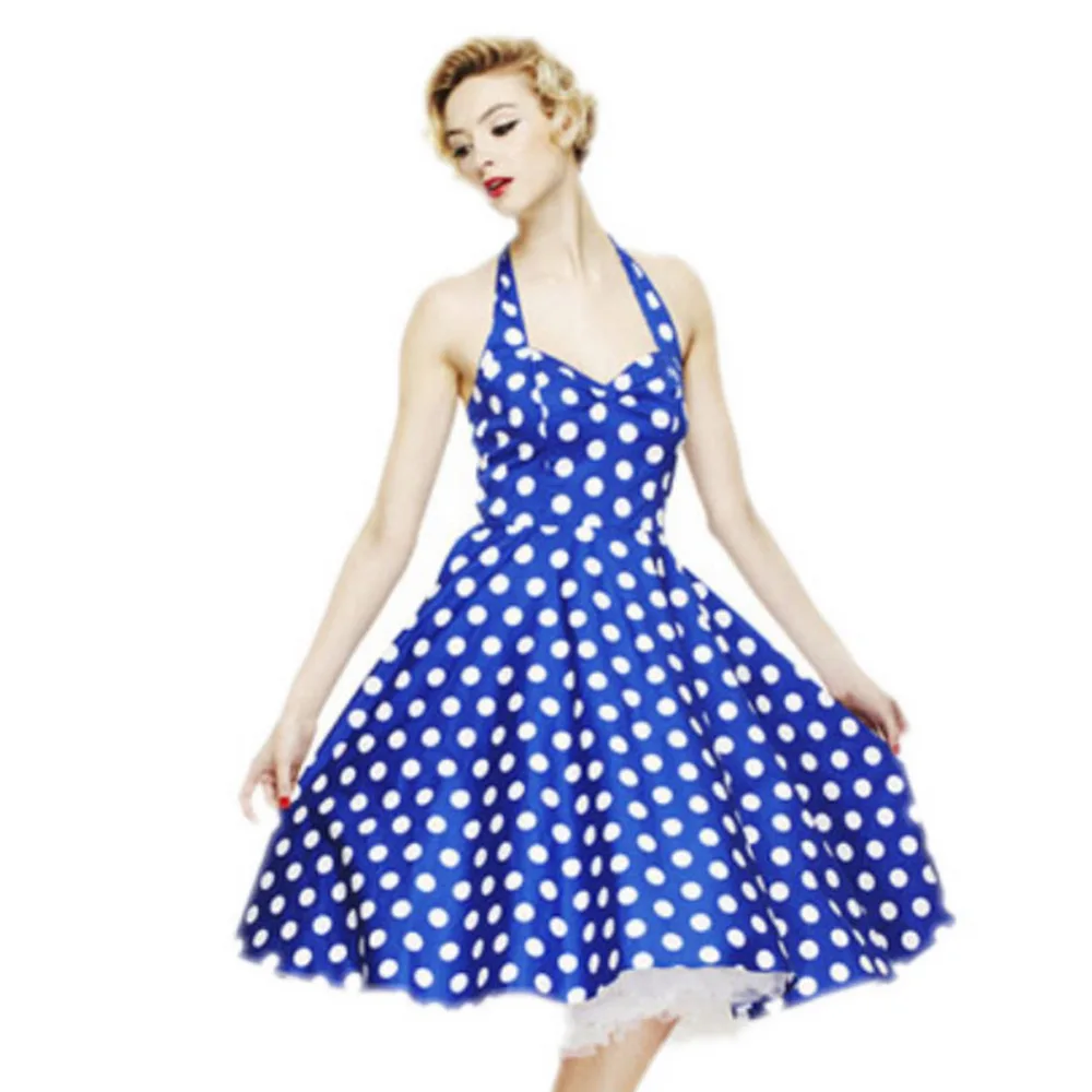 Guerrero Nublado Existencia Summer Style Retro Audrey Hepburn Vestidos Woman Vintage 50s 60s Dress Big  Swing Polka Dot Backless Rockabilly Plus Size CC9575|rockabilly  halter|rockabilly scarfrockabilly fashion - AliExpress