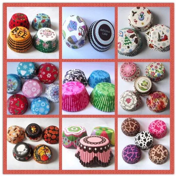 

2016 New Hot Free Shipping 100pcs random 4 designs Paper Cake Cup Liners Baking Cup Muffin Kitchen Cupcake Cases paper cake box