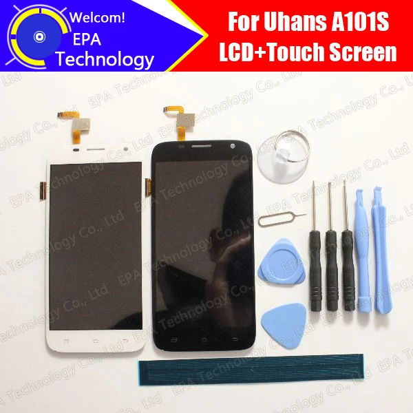 Uhans A101S LCD Display+Touch Screen 100% Original New Tested Digitizer Glass Panel Replacement For A101S Phone +Gools 5pcs lot free shipping 100% new original for tcl y900 lcd screen touch panel for tcl y900 lcd display 100% tested