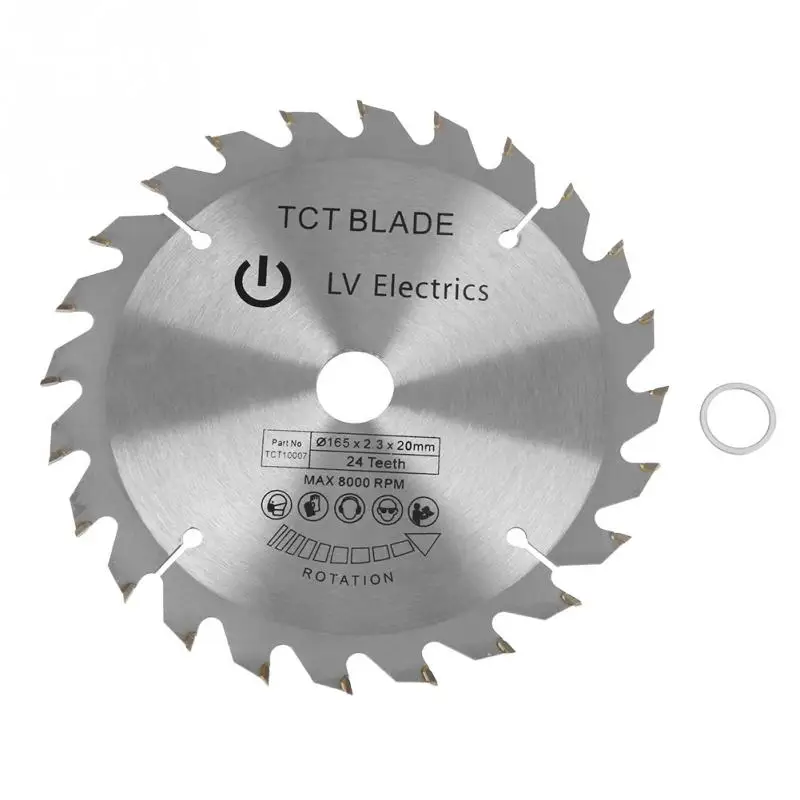 165mm 24 Teeth Circular Saw Blade Bore Diameter 20mm for Wood Cutting