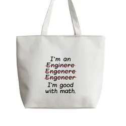 Я инженер я в математике японского Аниме Холст сумки Сумка для покупок с персонажем из мультфильма Shopper Бакалея сумка C180