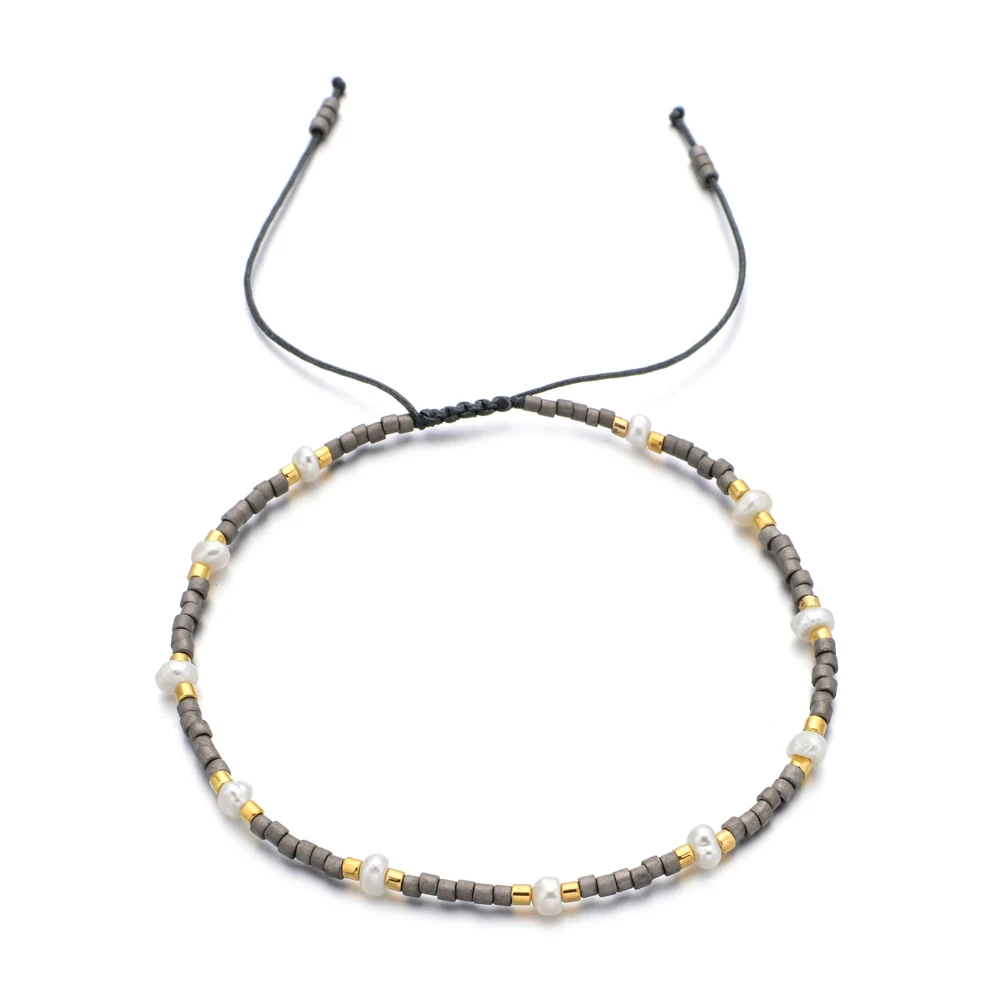 ZMZY Fashion Glass Beaded Small Freshwater Pearl Bracelets for Women Thin Love Temperament Bangles For Girl Gift Wedding Jewelry - Image 4