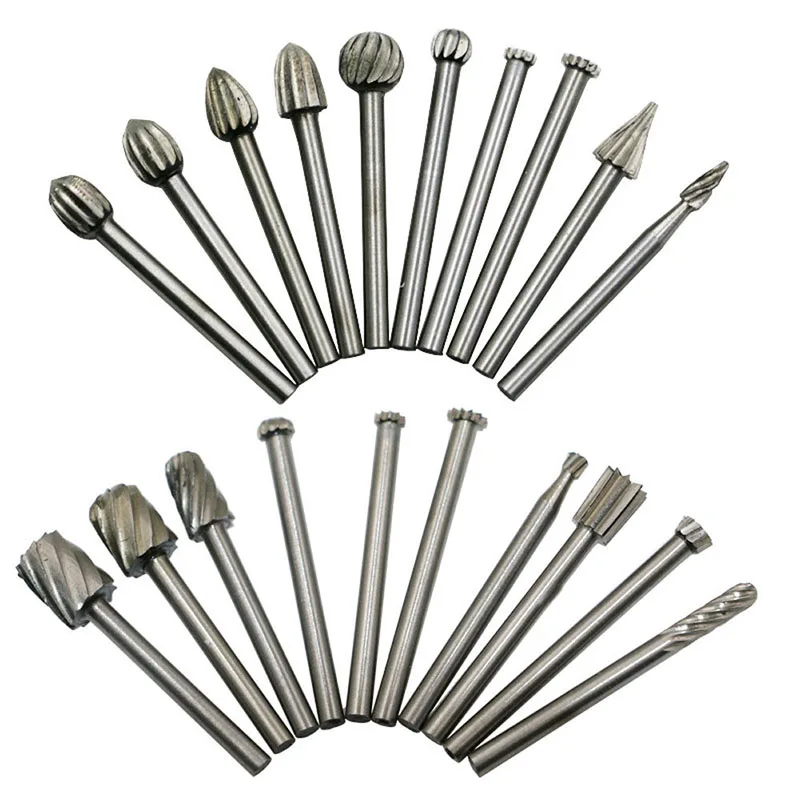 

20Pcs Drill Bits Dremel Set Steel Rotary Burrs High Speed Wood Carving Tools SLC88