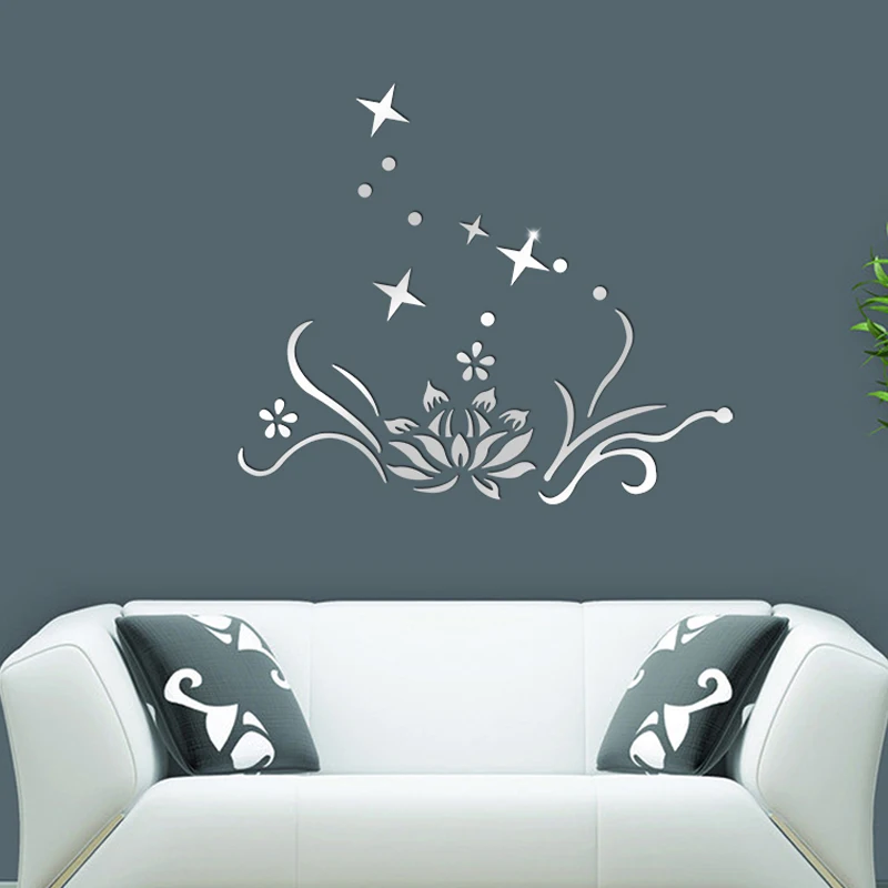 petal stars design mirror wall stickers diy 3d acrylic living room home decoration wall stickers home - Designer Wall Stickers petal stars design mirror wall stickers diy 3d acrylic living room home decoration wall stickers home - Designer Wall Stickers