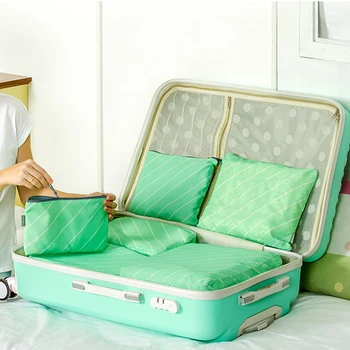 

6 Pcs/lot High quality travel zipper pouch suit soft fabric waterproof clothing sorting bags travel receive bag storage bag