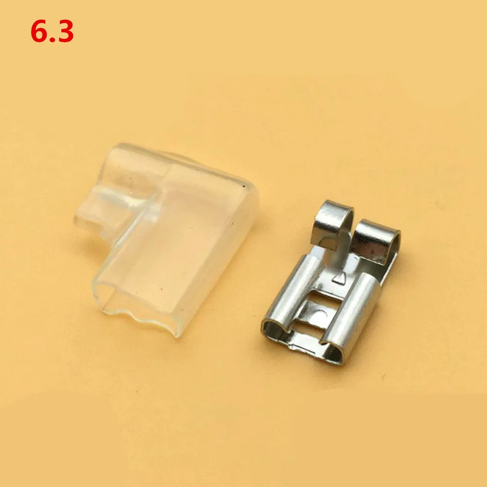 

100Sets chicken claw type 4.8 / 6.3 Plug-in Flag Welding Terminals L Shape 4.8mm Copper Male Crimp Terminals