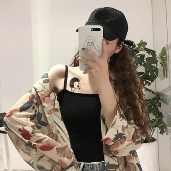 

Spring summer New Slim Pure Color Sexy Inside Bottoming shirt Knit Vest women tank tops female