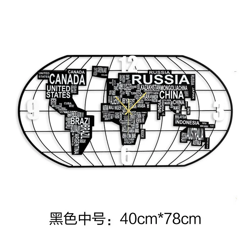 Скандинавские минималистичные креативные карты мира настенные часы современный дом гостиная немой часы модные художественные украшения кварцевые часы горячий подарок - Цвет: S