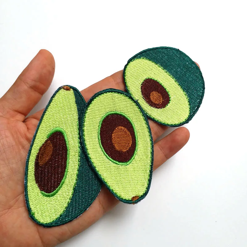 Высокое качество нашивки "птицы" для одежды 3D авокадо вышитые нашивки DIY железо на цветы parches вышивка аппликация растения - Цвет: 3pcs Avocado