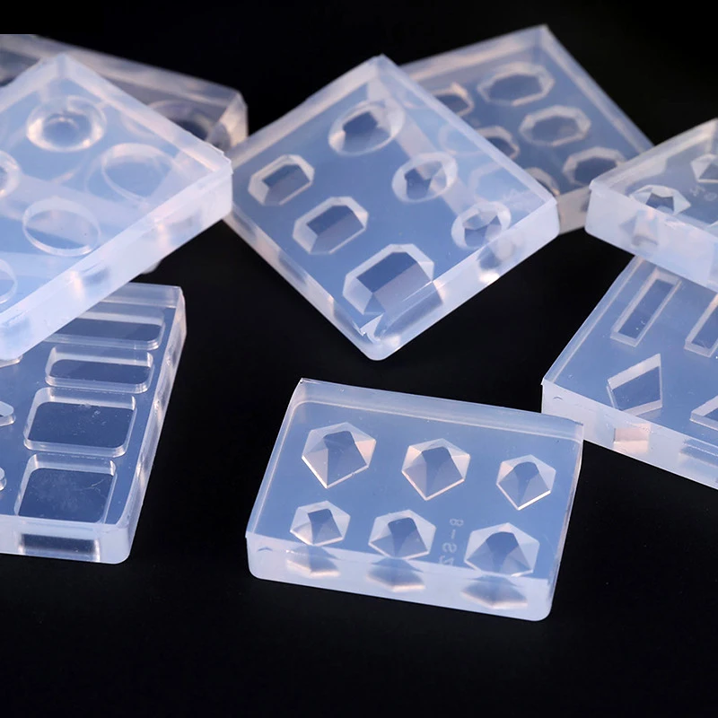 

Clear Rectangle Silicone Mold Nail Art Rhinestone Design 8 Styles Mixes Shape Design Mold For DIY 3D Nail Art Rhinestone LSL