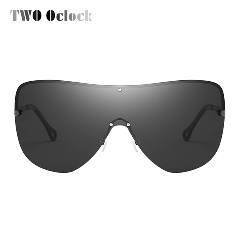 

TWO Oclock Oversized HD Polarized Shield Sunglasses Men Women Designer Intergrated Eyewear UV400 Sun Glasses Big Goggles R66154