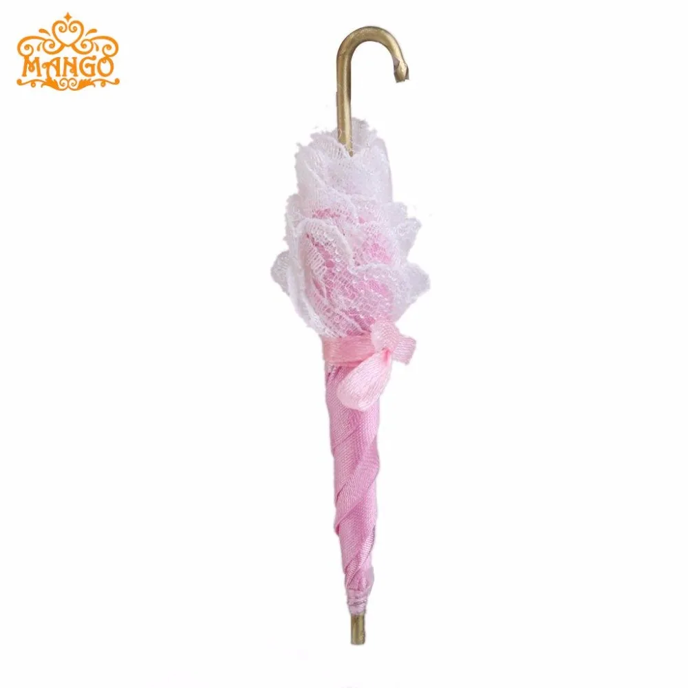 1:12 Кукольный домик Миниатюрная игрушка винтажная королевская Леди кружева розовый зонтик готовые товары