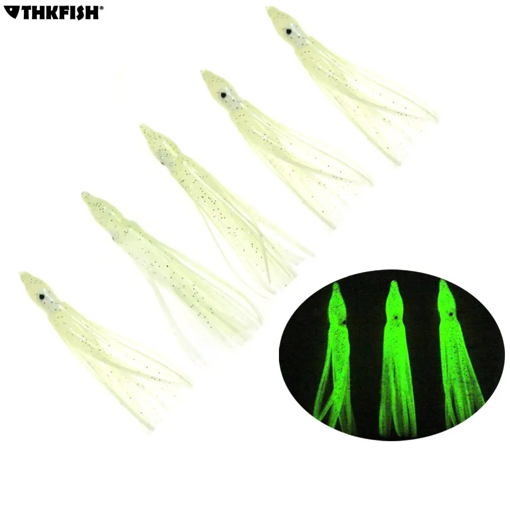 Esche Luminose Da Pesca OriGlam - Calamari Glow 14cm Per Traina, Pesce Spada, Salmone, Trota - Foto 7