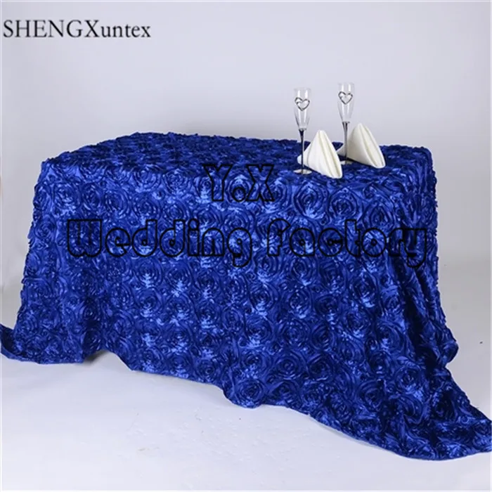 

New Design Satin Rosette Table Cloth For Wedding Event Decoration