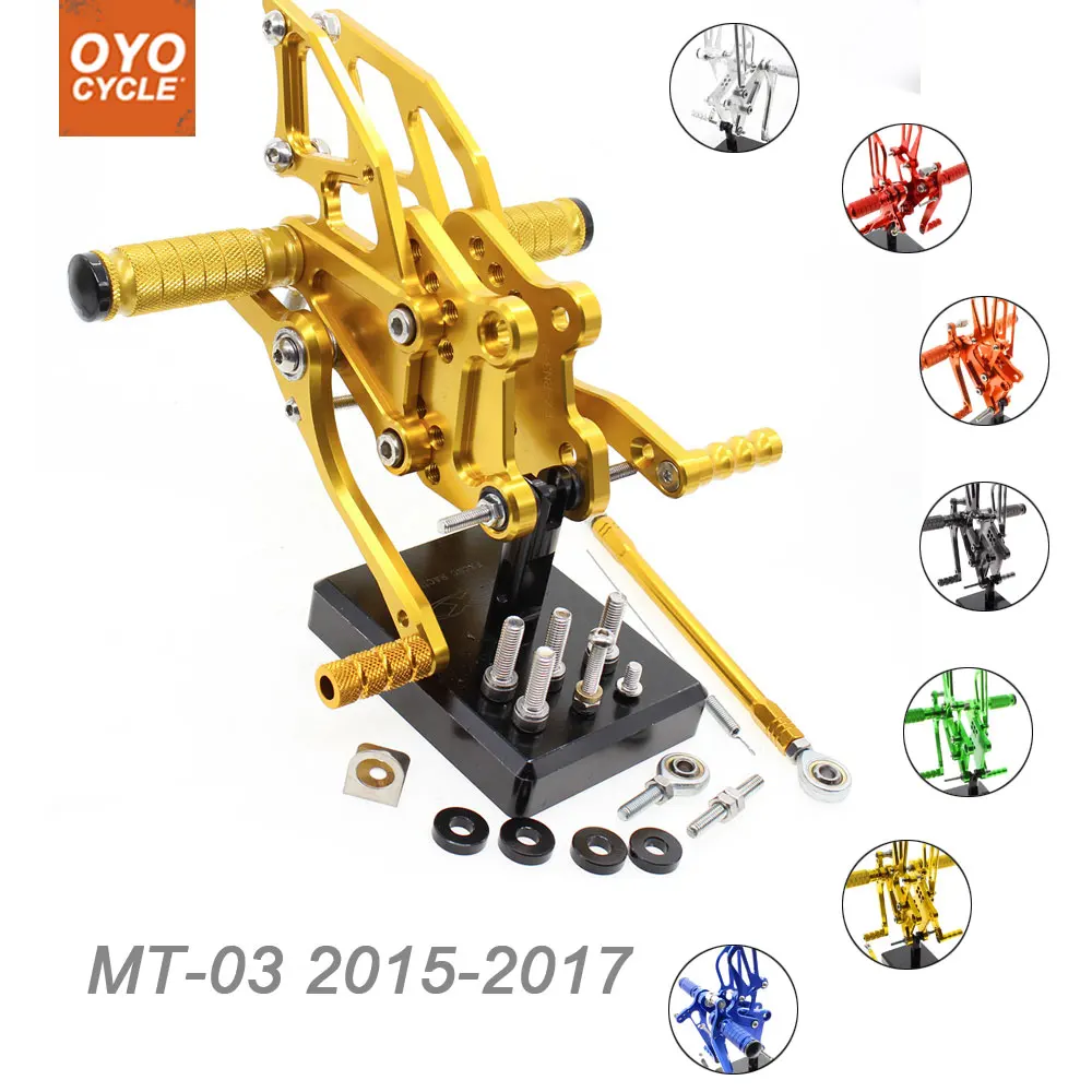 Для Yamaha MT 03 2015 2016 2017 мотоцикл задний Набор аксессуаров CNC регулируемый подножки MT03