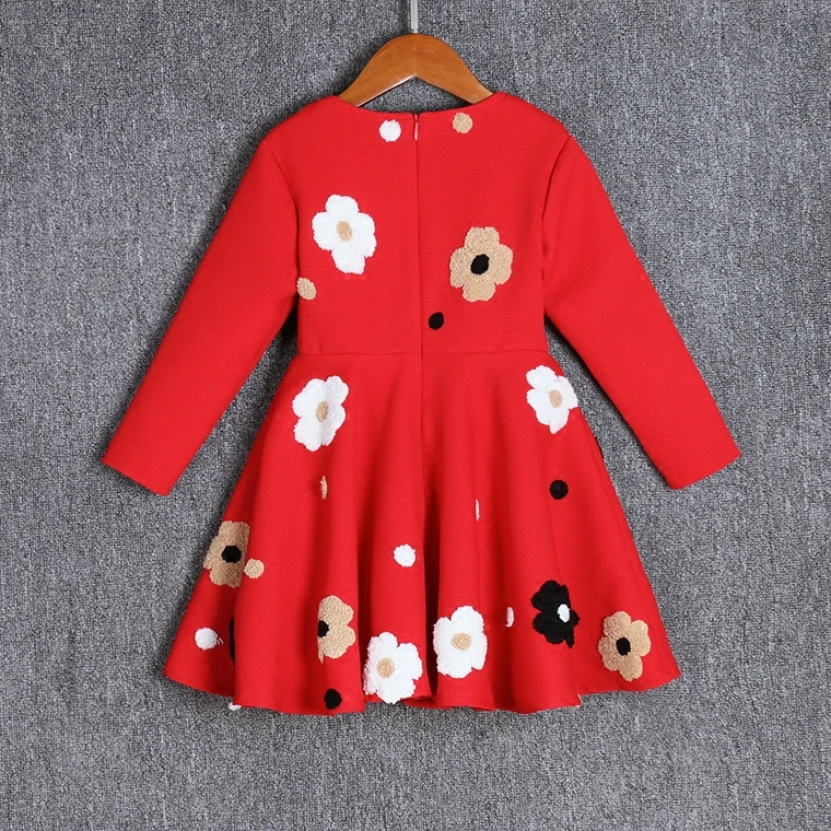  Brand fashion Family Matching outfits baby girls Clothes long sleeves flower dress family look Moth