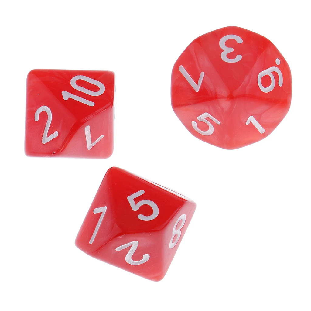 50 Pcs Plastic 10-sided Dices D10 Set for Party Pub Casino Board Game Party Gaming Dices Party Couples Families Game