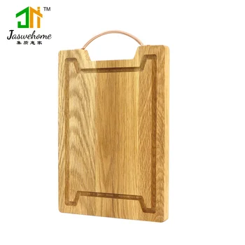 

Jaswehome Kitchen Natural Oak Wood Cutting Boards With Juice Groove Wooden Cheese Board Chopping Board With Metal Handle